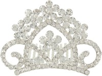 Muchmore Amazing Silver Plated Crown With Crystal Stone Hair Jewellery Hair Clip(White) - Price 249 80 % Off  