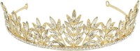 Muchmore Amazing Silver & Golden Crown With CZ Stone Hair Jewellery Hair Clip(White) - Price 549 80 % Off  