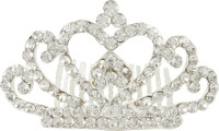 Muchmore Designer Silver Tone Crown With Crystal Stone Hair Jewellery Hair Clip(White) - Price 249 80 % Off