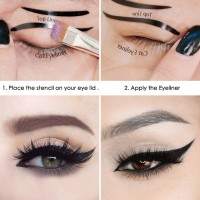 ELV Cat Smokey Eye Makeup Eyeliner Stencils, Repeatable Use Card Template Tools Kit Eyebrow Stencil(2) - Price 179 80 % Off  