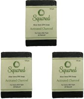 Squared Activated Charcoal soap with the goodness of Aloe Vera for Soft and pollution free Skin (Pack of 3)(300 g, Pack of 3) - Price 199 77 % Off  