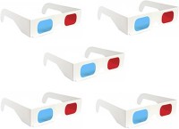 Gadget Hero's 5 Pc. Anaglyph 3D Paper Video Glasses(White)