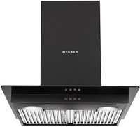 Faber Hood Glassy 3D T2S2 BK LTW 60 -1095 Wall Mounted Chimney(Black 1295 CMH)