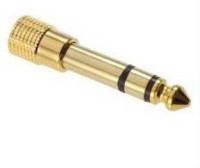 MONOPRICE Metal 1/4in (6.35mm) TS Mono Plug to 3.5mm TRS Stereo Jack Adapter, Gold Plated Metal 1/4in (6.35mm) TS Mono Plug(Gold)