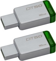 KINGSTON DT50 DataTraveler 50 - Combo of Two 16GB Pendrive - USB 3.1/3.0/2.0 16 GB Pen Drive(Silver)