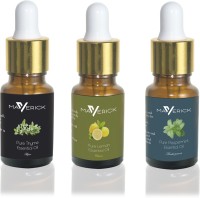 Maverick Pure Thyme, Lemon & Peppermint essential oil 3 in 1 pack with dropper(10 ml) - Price 499 80 % Off  