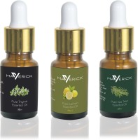 Maverick Pure Thyme, Tea Tree & Lemon essential oil 3 in 1 pack with dropper(10 ml) - Price 499 80 % Off  