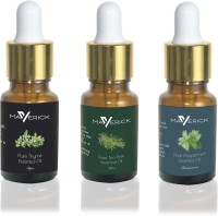 Maverick Pure Thyme, Tea Tree & Peppermint essential oil 3 in 1 pack with dropper(10 ml) - Price 499 80 % Off  