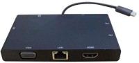 TERABYTE Type - C Adapter 8 In 1 (HDMI+VGA+LAN+SD+AUDIO+TYPE-C+USB 3.0*2) USB Adapter (Black) USB Adapter(Black)