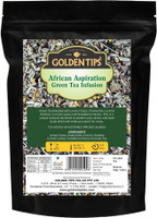 Golden Tips African Aspiration Green Tea Infusion, 100gm | Blend of Natural Ingredients: Lemon Grass, Chamomile, Licorice, Rooibos, Currant Leaves, Strawberry Flavour Cha