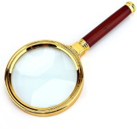 Protos Hand Held Wooden 70 mm Magnifying Lens Glass 10x Magnifier(Multicolor)