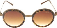 IZARRA Round Sunglasses(For Men & Women, Brown)
