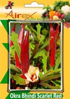 Airex Okra Bhindi Scarlet Red Seed (8 Packet Of Okra Bhindi Scarlet Red Seed (Pack of 20 Seed * 8 Per Packet) Seed(160 per packet)