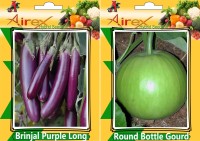Airex Brinjal Purple Long and Round Bottle Gourd Seed (Pack of 20 Seed Brinjal Purple Long + 20 Seed Round Bottle Gourd) Seed Seed(40 per packet)