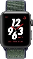 APPLE Watch Nike+ GPS + Cellular - 42 mm Space Grey Aluminium Case with Nike Sport Loop(Green Strap, Regular)