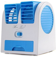 View BUY SURETY Best Buy Mini Adjustable Angles Dual Air Outlet Fan Electric Air Fan Cooling Desktop Portable Bladeless Blower Mini Cooler Fan Personal Air Cooler(Multicolor, 0.1 Litres) Price Online(BUY SURETY)