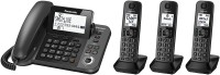 Panasonic KX-TGF383M Corded Landline Phone with Answering Machine(METALLIC BLACK)