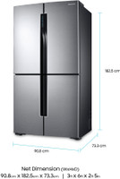 SAMSUNG 693 L Frost Free French Door Bottom Mount Refrigerator(Easy Clean Steel, RF60J9090SL/TL)