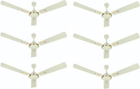 Kalptree - Reva - Pack of # 6 - 1200 mm 3 Blade Ceiling Fan(Ivory, Pack of 6)