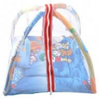 BABIQUE Cotton Kids BED CUM WITH MOSQUITO NET Mosquito Net (Dore Moon) KIDS CRIB(Fabric, Blue)