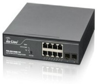 AirLive POE-GSH1008R-130 10-Port Gigabit Topology Device Manage Switch including 2 Port SFP Network Switch(Black)