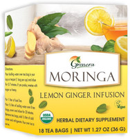 Grenera MORINGA LEMON GINGER INFUSION Ginger, Lemon Herbal Tea Bags Box(36 g)