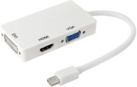 Smart Tech  TV-out Cable 3 in 1 Thunderbolt Mini DisplayPort to HDMI VGA DVI Cable (White)(White, For Computer, 0.3 m)