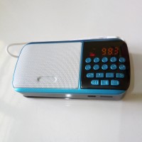 RNY Fm Radio With Portable Mini Speaker (QUGO QG-777)Blue Colour Home Satellite Radio