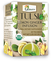 Grenera Tulsi Lemon Ginger Tea - 20 Tea Bgas / Box Tulsi, Lemon, Ginger Herbal Tea Bags Box(20 Bags)