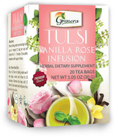 Grenera Tulsi Vanilla Rose Infusion - 20 Tea Bgas / Box Tulsi, Vanilla Herbal Tea Bags Box(20 Bags)