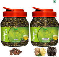 Byahut Gold Cloves and Ginger Black Pepper Flavoured Green Tea Combo Cloves, Ginger, Black Pepper Tea Plastic Bottle(400 g)