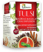 Grenera Tulsi Madras Masala Tea - 20 Tea Bgas / Box Spices, Tulsi Herbal Tea Bags Box(20 Bags)