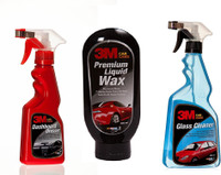 3M Dashboard Dresser 250 ml + Premium Liquid 200 ml + Glass Cleaner 500 ml Combo