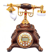 Mohangifts Vintage Model Designer Leather finish Caller ID Maharaja Corded Landline Phone(Brown)