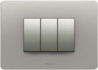 VIHAN 3 Module Frint Metallic Graphite Color Plate Switch 20 Three Way Electrical Switch(Pack of 1 Number of Switches - 3)