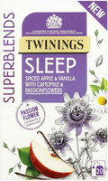 Twinings Superblends Sleep Spiced Apple & Vanilla with Chamomile & Passionflowers, 20 Bags - 30g Assorted Tea Bags Box(30 g)