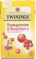 Twinings Pomegranate & Raspberry, 20 Tea Bags - 40g (20x2g) Pomegranate, Raspberry Tea Bags Box(40 g)