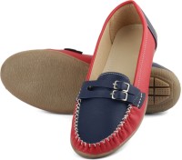 TASHI Blue Red Smart Loafers For Women(Red)