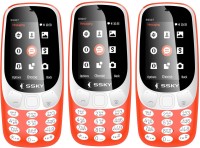Ssky S9007 Combo of Three Mobiles(Red)