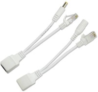ANDTRONICS PoE Power Over Ethernet Injector Splitter Cable - 1 Pair 0.2 m Ethernet Cable(Compatible with CCTV Components, White)