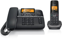 Gigaset C330 Corded & Cordless Landline Phone with Answering Machine(Black)