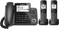 Panasonic KX-TGF382 M DECT 2 HENDSET Corded & Cordless Landline Phone with Answering Machine(Metallic Black)