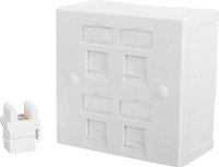D-Link Combo Deals - RJ45 CAT6E Lan I/O Network Keystone Jack + Gang Box + Four Window Face Plate Dlink - 20 sets Network Interface Card(White)