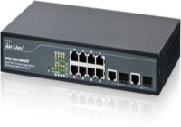 AirLive POE-FSH1008AT 8-port POE + 2 Combo Gigabit 802.3at Device Guard Web Smart Switch Network Switch(Black)