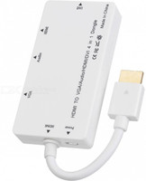microware HDMI to VGA / Audio / DVI Adapter Cable With Audio Converter 5 m HDMI Cable(Compatible with Computer, White)