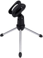 Eightiz Adjustable Metal Tripod Desktop Table Microphone Clip Holder Stand Desk mic stand(Black)