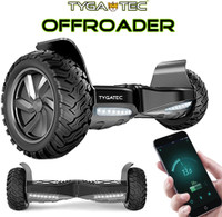 TYGATEC Off-Road SUV electric hoverboard with Bluetooth speakers and dazzling LED lights(Black)
