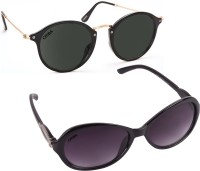 CRIBA Cat-eye, Oval Sunglasses(For Men & Women, Black, Violet)