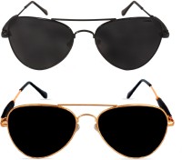 CRIBA Aviator Sunglasses(For Men & Women, Black)