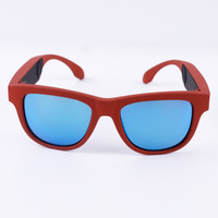 ARK SMART Bluelens_Redframe,Polarized UV 400 Protection Lens,Bone conduction(Smart Glasses, BLUE)